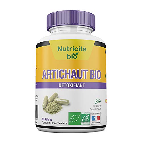 Alcachofa Biológica-90 píldoras-Nutricite Bio-Desintoxicación natural - 100% biológico y producido en Francia- Alcachofa para activar el tránsito y proteger el hígado
