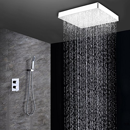 Alcachofa de ducha LED, cabezal de ducha con 7 colores LED, flujo de agua alimentado de 8 pulgadas, ABS cromado terminado 12 LED para cambiar el ambiente del cuarto de baño