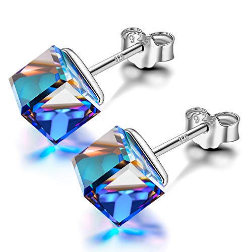 Alex Perry Pendientes Regalos para mujeres, madres, niñas, amigos, sus aretes azules, joyas, regalos de aniversario de cumpleaños personalizados para el día de San Valentín de la madre con paquete