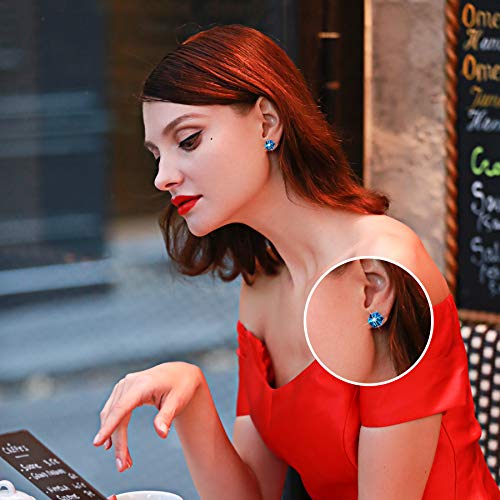 Alex Perry Pendientes Regalos para mujeres, madres, niñas, amigos, sus aretes azules, joyas, regalos de aniversario de cumpleaños personalizados para el día de San Valentín de la madre con paquete