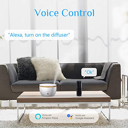 Difusor Aceites Esenciales Alexa, Etersky 500ml Difusor de Aromas WiFi, 2  Modos de Niebla Difusor Ultrasónico con Temporizador Control de App, Alexa  Echo, Google Home : : Salud y cuidado personal