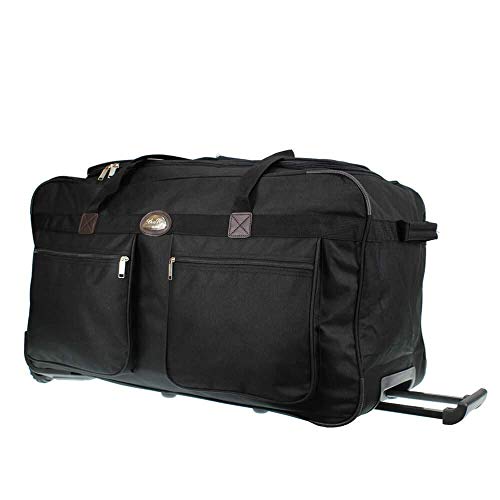 Alexander Bolsa de Viaje Deportes Extra Maleta Trolley Grande Mochila 2 Ruedas con Asa Doble Tamño S/M/L 58x28x33 cm Capacidad de 54L (Negro, S) ST03-Negro