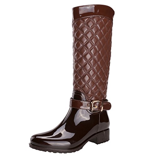 Alexis Leroy - Botas de Agua con Patrón de Cuadros para Mujer Marrón 38 EU / 5 UK