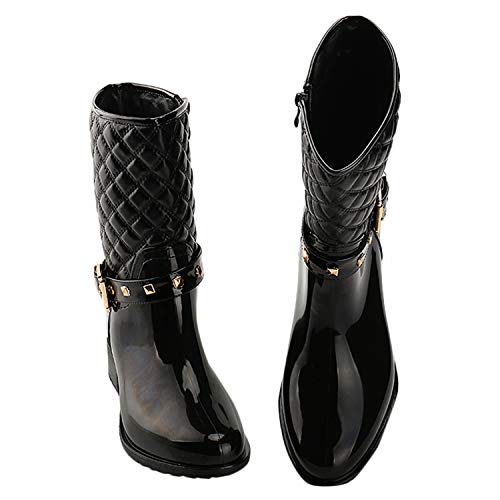 Alexis Leroy - Botas de Lluvia con Cremallera para Mujer Negron 40 EU / 7 UK