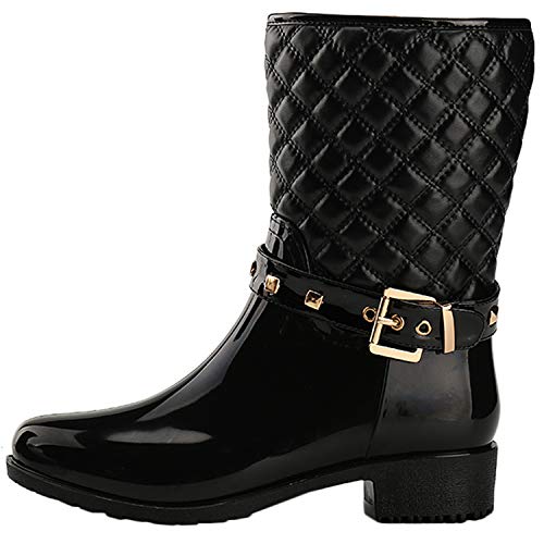 Alexis Leroy - Botas de Lluvia con Cremallera para Mujer Negron 40 EU / 7 UK