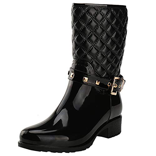 Alexis Leroy - Botas de Lluvia con Cremallera para Mujer Negron 40 EU / 7 UK