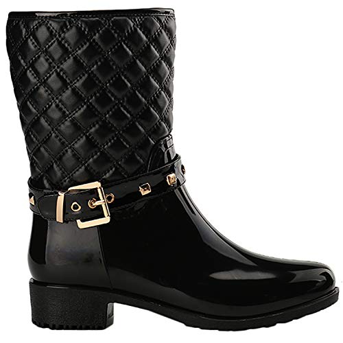Alexis Leroy - Botas de Lluvia con Cremallera para Mujer Negron 40 EU / 7 UK