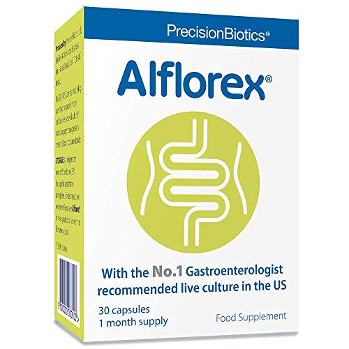 Alflorex® de PrecisionBiotics® | 30 cápsulas (suministro para 4 semanas) | Se ha demostrado que reduce la hinchazón, el dolor abdominal y los movimientos intestinales impredecibles.