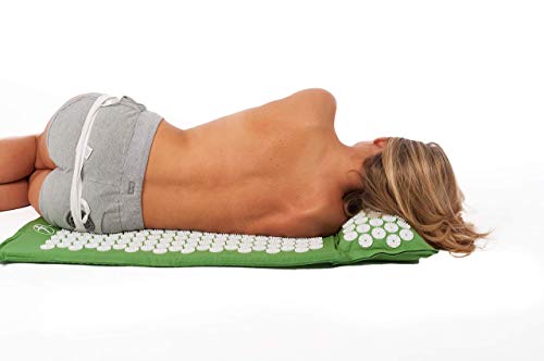 ALFOMBRA CON COJÍN DE ACUPRESION CALENTABLE THERMO MYSA: EN FIBRA ECO 100% NATURAL (NO GOMA-ESPUMA: EL MEHOR PARA: DOLOR DE ESPALDA, CONTRACTURAS, TOTAL RELAX, INSOMNIO