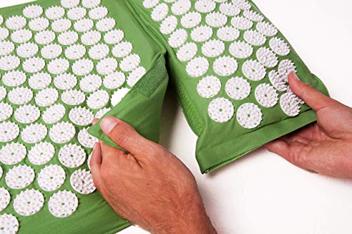 ALFOMBRA CON COJÍN DE ACUPRESION CALENTABLE THERMO MYSA: EN FIBRA ECO 100% NATURAL (NO GOMA-ESPUMA: EL MEHOR PARA: DOLOR DE ESPALDA, CONTRACTURAS, TOTAL RELAX, INSOMNIO