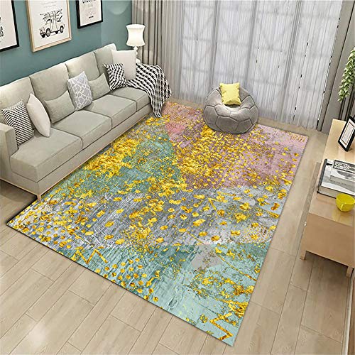 Alfombra Entrada Casa Exterior Alfombra de salón de patrón de graffiti abstracto amarillo antideslizante y duradero Alfombras De Juegos Para Bebes Suave minimalista Habitacións Alfombraes amarillo 20