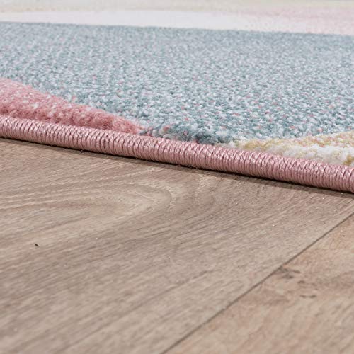 Alfombra Pelo Corto Tendencia Pastel Diseño Geométrico Inspiración Multicolor, tamaño:160x220 cm