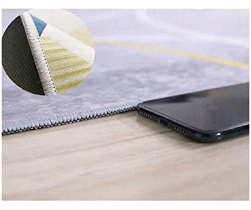 Alfombras De Juegos Para Bebes Alfombra doméstica antideslizante, antideslizante, con estampado geométrico suave, alfombra para sala de estar Alfombras Bebes Absorción De Polvo Habitacións Moqueta az