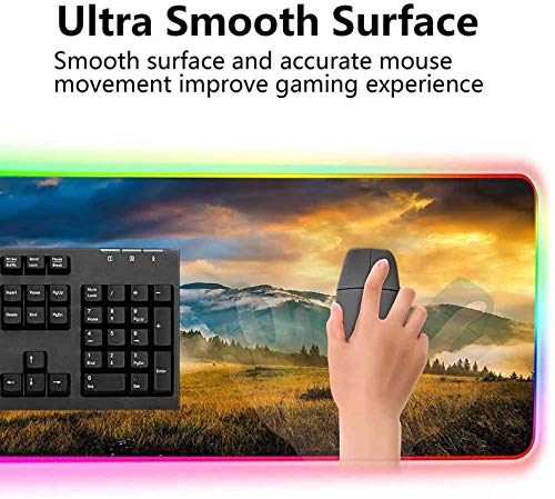 Alfombrilla de ratón para juegos, paisaje, montañas brumosas, base de goma antideslizante alfombrilla de ratón USB para ordenador para jugadores, oficina y hogar 800x300x30mm