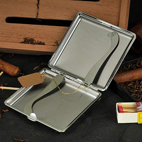 ALHJ Caja De Cigarrillos Cuero,Hombres Cuadrado Ultrafino, Portátil Pitilleras Tabaco 20 Cigarrillos,Regalos Creativos para Fumadores