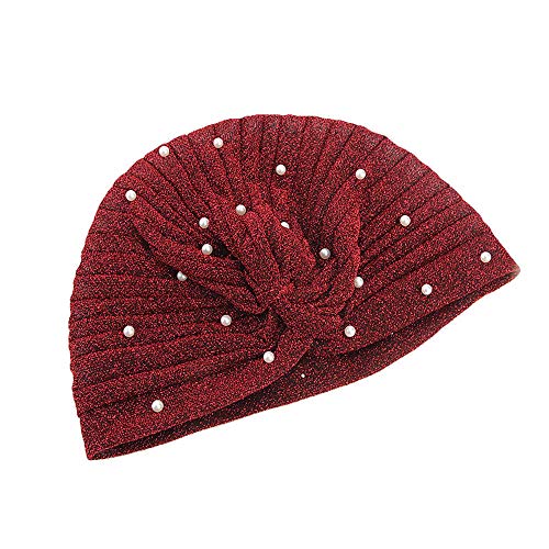 ALIKEEY Mujer Musulmana Sombrero Retro Turbante Sombrero Cabeza Bufanda Wrap Cap Gris Marron Premium Carlista Paracaidista Chica Campana Extractora