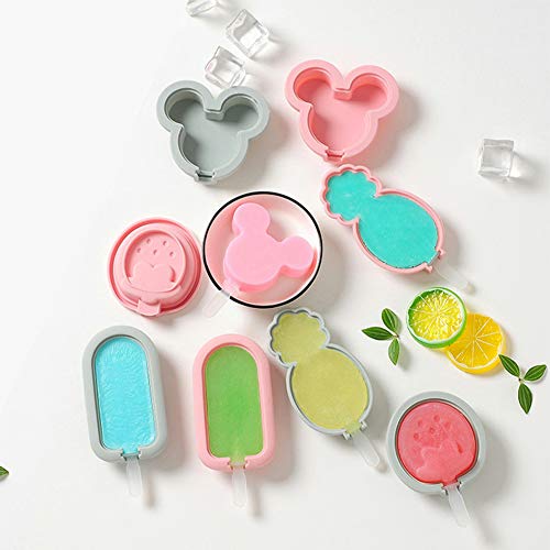 Alimagic Molde para Hornear, Molde de Caramelo, Molde de piruleta de Silicona Molde para Hornear Galletas de Conejo Lindo de Chocolate, con Tapa + Palo(Piña - Azul)