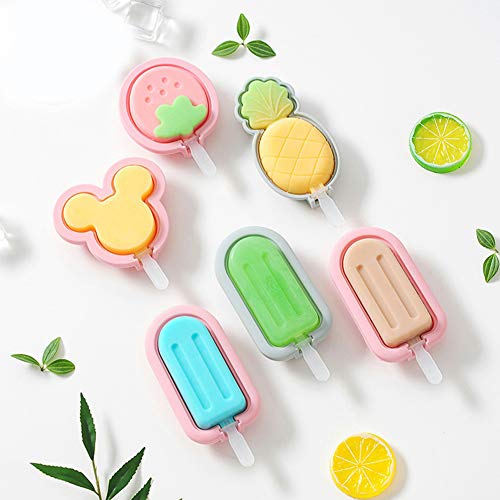 Alimagic Molde para Hornear, Molde de Caramelo, Molde de piruleta de Silicona Molde para Hornear Galletas de Conejo Lindo de Chocolate, con Tapa + Palo(Piña - Azul)