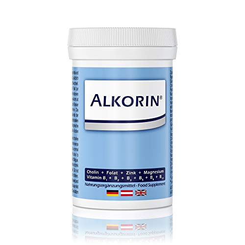 ALKORIN Polvo base con magnesio, zinc, ácido fólico, colina y vitamina B1 + B2 + B3 + B5 + B6 + B12 para apoyar la función hepática (100G para 25 suministros) Cidro