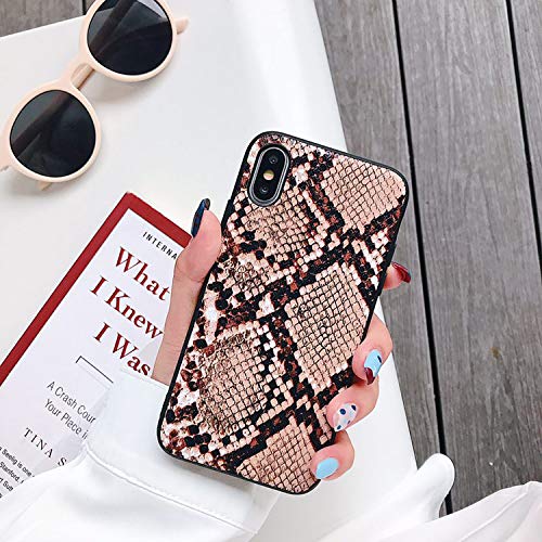 All-Equal Luxury Snake Skin Phone Case For iPhone 11 11Pro MAX 8 7Plus Case PU Leather Phone Bag For iPhone X XS MAX-C-For iPhone XS