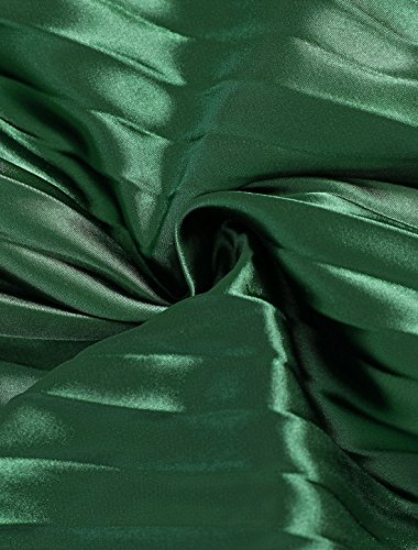 Allegra K Mujeres Cintura Alta Acordeón Los Plisados Metálico Falda De Midi Día De San Patricio Verde M