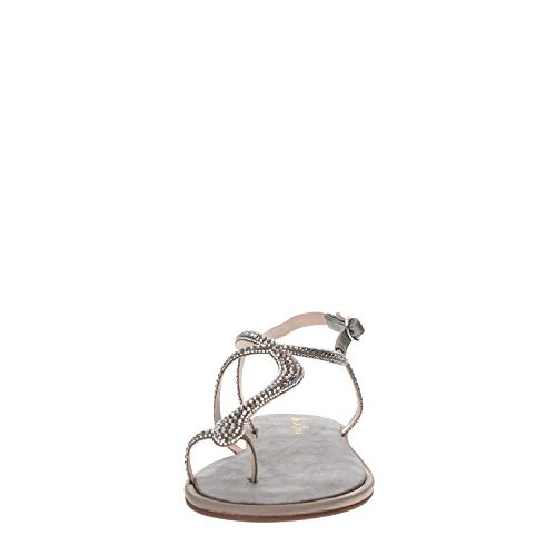 Alma en Pena Sandalia Plana Plateado Correcta para Mujer V20972 - Talla: 38