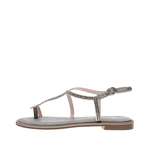 Alma en Pena Sandalia Plana Plateado Correcta para Mujer V20972 - Talla: 38