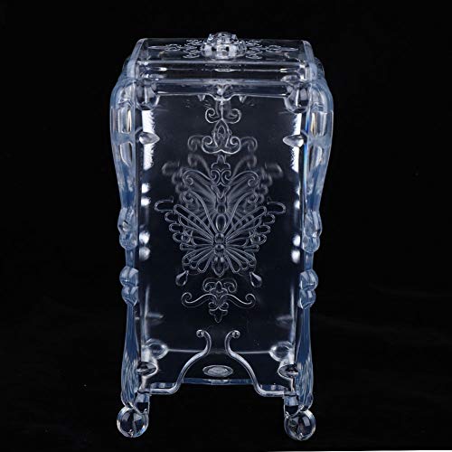 Almacenamiento de algodón de maquillaje, fácil de limpiar Soporte de algodón de maquillaje fácil de sacar, no es fácil de caer para el salón de belleza en casa(Transparent color)