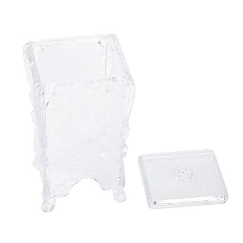 Almacenamiento de algodón de maquillaje, fácil de limpiar Soporte de algodón de maquillaje fácil de sacar, no es fácil de caer para el salón de belleza en casa(Transparent color)