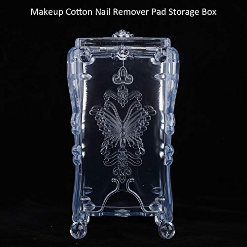 Almacenamiento de algodón de maquillaje, fácil de limpiar Soporte de algodón de maquillaje fácil de sacar, no es fácil de caer para el salón de belleza en casa(Transparent color)