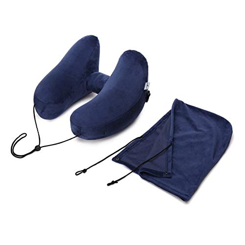 Almohada cervical Forma plegable ligero de la siesta del cuello almohada inflable H almohadilla del recorrido del asiento de coche Avión Oficina Cojín de almohadas for dormir cojín del pie sleep confo