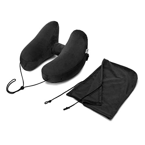 Almohada cervical Forma plegable ligero de la siesta del cuello almohada inflable H almohadilla del recorrido del asiento de coche Avión Oficina Cojín de almohadas for dormir cojín del pie sleep confo