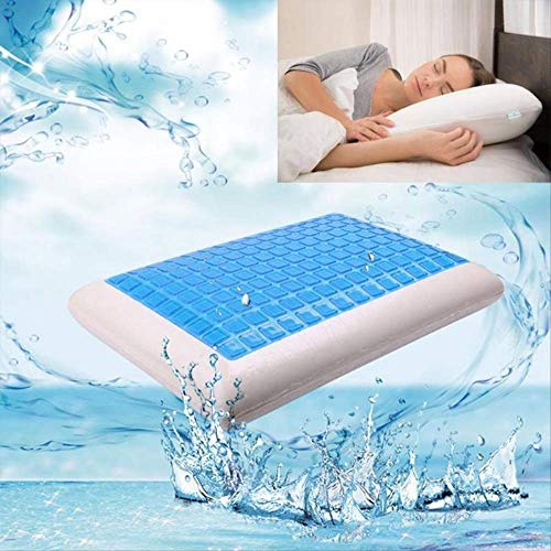 Almohada Cervical Viscoelastica Almohada De Gel De Cama Blanca De Espuma Cojín Ortopédico De Enfriamiento para Dormir Al Aire Libre Alivio De La Fatiga del Cuello Herramienta Al Aire Libre S