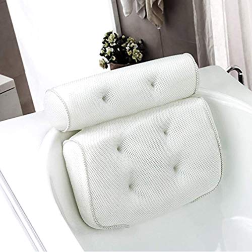 Almohada de Baño, Reposacabezas Bañera con 6 Ventosas, Soporte suave la Cabeza, El Cuello, los Hombros y la Espalda y una cómoda Alfombra de baño, Para SPA en Casa Bañera de Hidromasaje e Hidromasaje