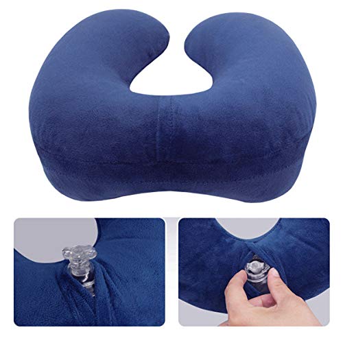 Almohada de Cuello, Inflable Almohadas de Viaje para Aviones, Viajes en Coche, Hombres, Niñas, Durmiendo Suave, Soporte de Confort de Cuello, Almohada en Forma de U