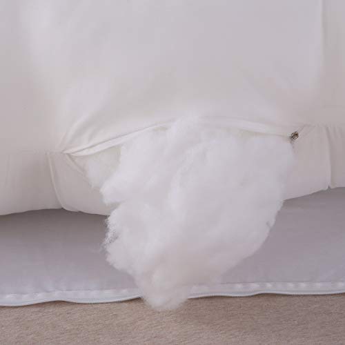 Almohada de embarazo, incluye funda de almohada de algodón, almohadas de maternidad para mujeres embarazadas con forma de U, funda de almohada desmontable y lavable, 70 x 145 cm (Gris + blanco)