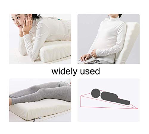 Almohada de espuma viscoelástica para elevación de piernas, hipoalergénica, transpirable, lavable, apto para ciática, embarazo, dormir, dolor de espalda baja, azul