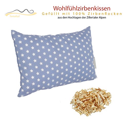 Almohada de Pino Cembro Relleno de Virutas Tirolesas de Madera 20x30 Cojín Decorativo contra el Insomnio y la Migraña (Lila Claro)