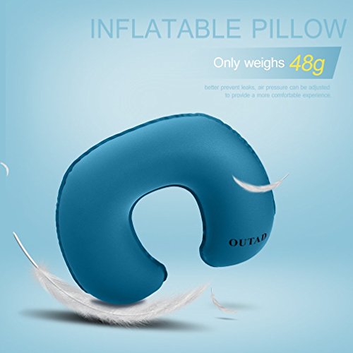 Almohada de Viaje Ultralight Pua ergonómico diseño Cuello cóncavo Inflable Aire Almohada en Forma de U para Viajes de Camping al Aire Libre Artículos de Viaje