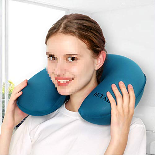 Almohada de Viaje Ultralight Pua ergonómico diseño Cuello cóncavo Inflable Aire Almohada en Forma de U para Viajes de Camping al Aire Libre Artículos de Viaje