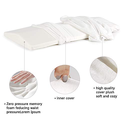 Almohada Embarazada, Almohada de Soporte Lumbar, Dormir Memoria Espuma Cojín Almohada Larga, Almohada Lumbar Parte Inferior de la Espalda para el Alivio del Dolor de Espalda Almohada Embarazo (blanco)