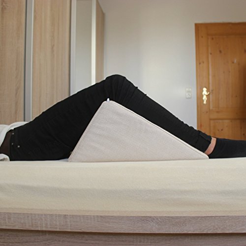 Almohada en forma de cuña, Soporte para la espalda en la cama, sala o el sofá / Almohada para leer o ver televisión Medidas: 60 x 50 cm, Altura: 30 cm - Color Blanco