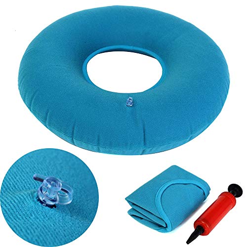 Almohada Medica Redondo de Anillo Cojín inflable Redondo dona ortopédica Apta para sillas de ruedas, asientos de coche, casa, oficina o de para viajar