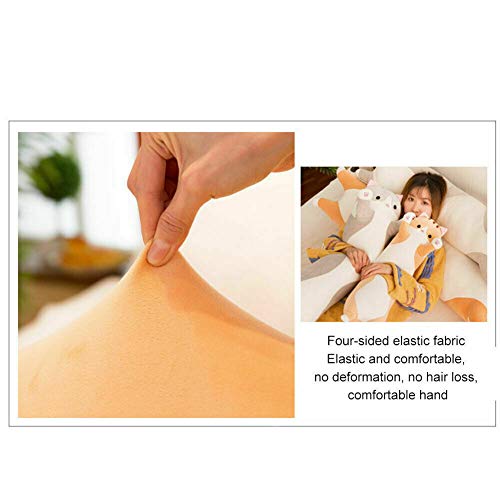 Almohada para abrazar a un gato dormido, linda almohada de felpa para gato almohada suave para gatito almohada para dormir de gato largo cojín regalo para niños, novia (gris, 50cm)