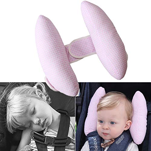 Almohada Para Bebé Cochecito Cojín Reposacabezas Seguridad Ajustable Almohada Cervical, Almohada de Asiento de carro Prevención del Síndrome de la Cabeza Plana, Velcro Ajustable (Cuadrado azul)