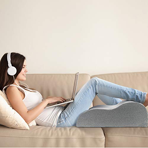 Almohada Pies NUBLAR - Elevador de Piernas - Almohadas Piernas con OEKO TEX - Almohada Piernas en Altopara Piernas Hinchadas - Memoria de Espuma Cuña de Pierna para Soporte y Relevamiento