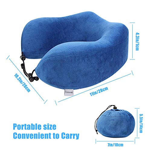 Almohadas de Cuello de Viaje, Luxuvee Almohada Cervical Viaje Viscoelástica de Espuma de Memoria, Cojín de Viaje para Cuello con Soporte Cervical, Almohada de Viaje para Oficina de Coche de Avión