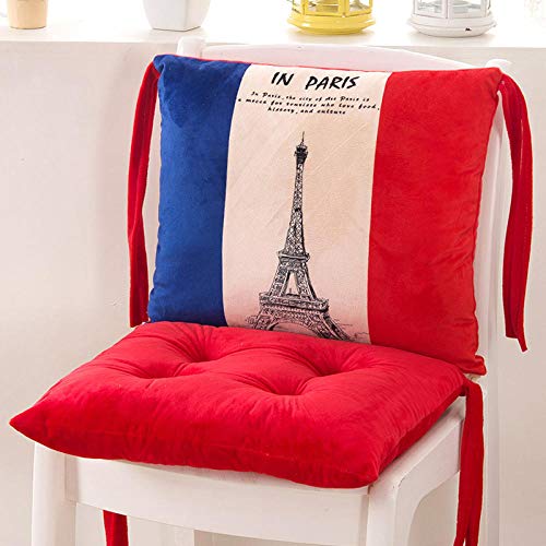 Almohadilla calefactora cómoda con acabado de vellón acogedor,Colchoneta calefactora de oficina, cojín de silla súper suave plegable y transpirable-Cojín cojín_Impresión de París,Silla de oficina Re