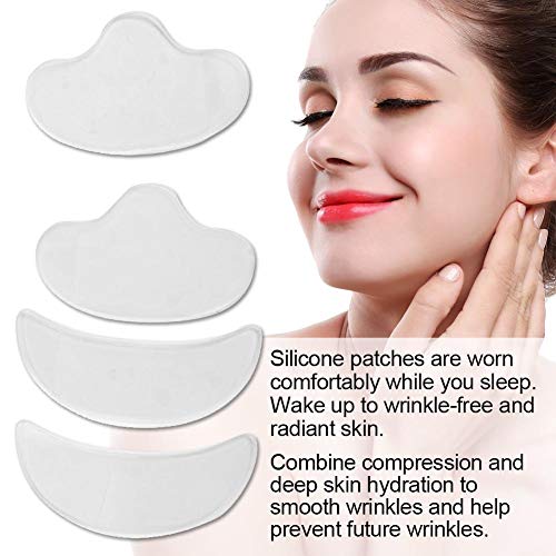 Almohadilla Para La Frente, 4pcs Arrugas Adhesivas Para El Lifting Facial De Silicona Que Comprimen Los Parches Para La Cara Frontal, Para La Frente y Las Cejas, Prevención De Arrugas Y Frente