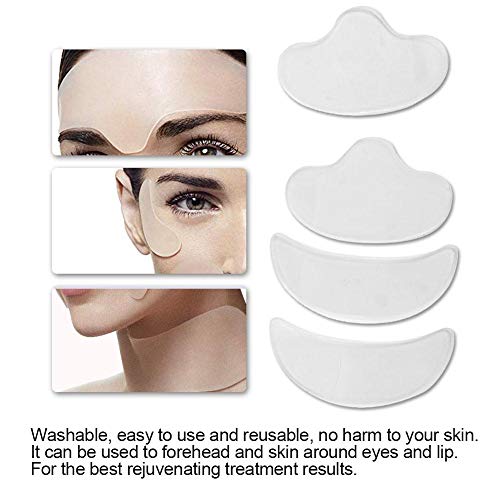 Almohadilla Para La Frente, 4pcs Arrugas Adhesivas Para El Lifting Facial De Silicona Que Comprimen Los Parches Para La Cara Frontal, Para La Frente y Las Cejas, Prevención De Arrugas Y Frente